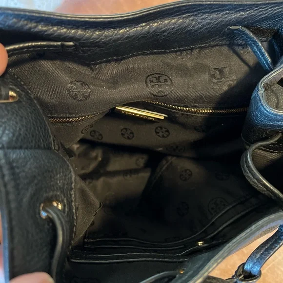 Tory Burch Harper Black Leather Backpack - Picture 8 of 9
